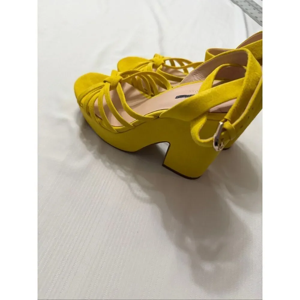 Kate Spade Glenn Strappy Yellow Platform Sandals Heels Size 6 M New NIB